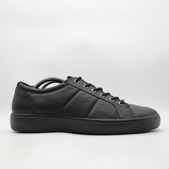 Ecco Soft 7 Sneakers Men's Size EU 43 Black Leather Lace Up Shoes - Picture 1 of 10
